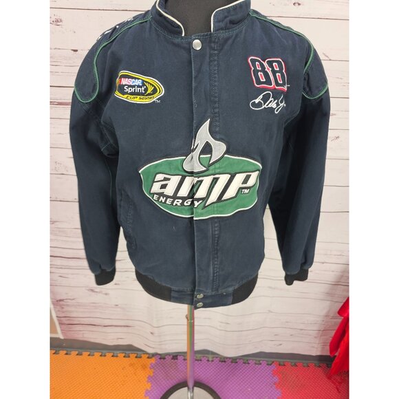 Vintage National Guard Dale Jr NASCAR Jacket Mens Size L Racing Team Apparel - Picture 10 of 14